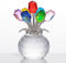 Bunte Rosenblüten-Kristallfigur mit Vase, Blumenstrauß, Ornament, Geschenke für Ehefrau, Freundin, Frauen, handgefertigte Kristallblume, Sammlerstück, Heimdekoration, Tischdekoration für Valentinstag