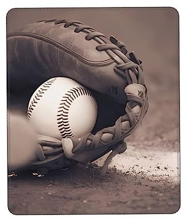 Baseball and Glove Mouse Pad 7 X 8.6 in Non-Slip Rubber Computer Mouse Mat Custom Game Mouse Pad for Laptop,Computer & Pc