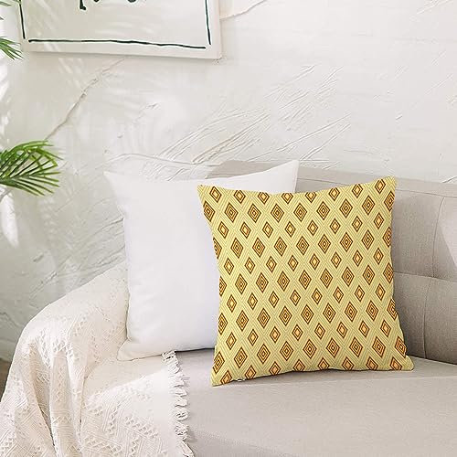 Kissenbezug Polyester Zierkissenbezug,Retro altmodische Rautenformen mit Innenlinien im Rhombus-Design der 60er Jahre, blas,Dekorativen Kissenhüllen Weiches Kissen für Sofa Couch Schlafzimmer 50x50 cm