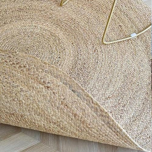 EBayin Tappeti rotondi in paglia tappeti per soggiorno camera da letto Bulrush erba naturale canna tappeto rattan tavolo da tè tappetini tessuti a mano