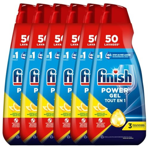 Finish Power Gel Tout en 1 Citron - Lot de 6 x 1L