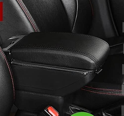 Car Armrests Car Armrest Box For Ford For Fiesta MK7 2009-2019 Centre Console Box With Cup Holder Car Retrofit Interiors Accessories (Color : D All Black)