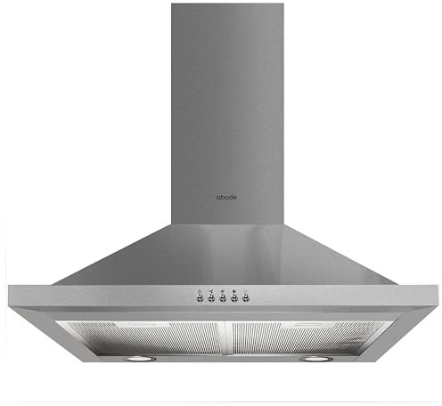 Abode Chimney Cooker Hood Stainless Steel 60cm Extractor Hood & Recirculation with 2x Carbon Filters, Wall Mounted Range Hood Extractor Fan, 3 Speed Settings, ASCH6031SS (Silver)