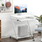 soges Escritorio para Ordenador con Ruedas, Escritorio Móvil, Mesa de Ordenador con Bandeja para Teclado Deslizante para Casa y Oficina, Color Blanco