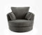 Jumbo Cord High Back Cushions Corner Sofa Suite Set 3 + 2 Seater Grey UK (GREY JUMBO CORD, SWIVEL CHAIR)