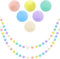 2 Stück Bunte Filzkugeln Girlanden mit 40 Pompons - Filz Ball Girlande Pompons groß Kinderzimmer Deko für Babybett, Wimpelkette, Geburtstagsfeier - Perfekte Kinderzimmer Dekoration für Hausbett
