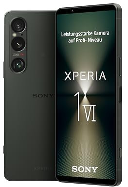 Sony Xperia 1 VI - 6,5 19,5:9 FHD+ HDR OLED 120Hz, Dreifachobjektiv mit innovativem Sensor & ZEISS, 3,5mm Audio, Android 14, IP65/68, Dual SIM, Khaki-grün, 24+12 Monate Garantie [Amazon Exklusiv]