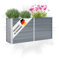 DELUKE® Hochbeet für Garten Oskar Grau | 160x40x77cm | Verzinkter Stahl | Wetterfest | Hochbeet Metall Gartenbeet Kräuterbeet Blumenbeet Beet hoch Frühbeet für Garten Gemüsebeet