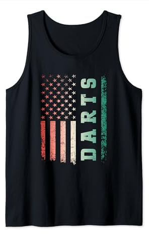 Darts American Flag Bullseye Dartboard Player Tank Top