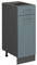 Vicco Küchenschrank mit Schublade R-Line, Blau-Grau/Anthrazit, 30 cm AP Marmor