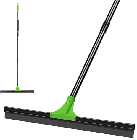 DALIPER Lavavetri e Tiraacqua per Pavimenti, Testa in Gomma Siliconica da 61 cm, Manico Regolabile 152,4 cm, per Cemento, Piastrelle e Vetri.