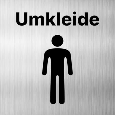 Umkleide Damen Herren Schild Dibond/Alu 3 mm 12x12cm mit Klebepad Umkleideschild (Herren)