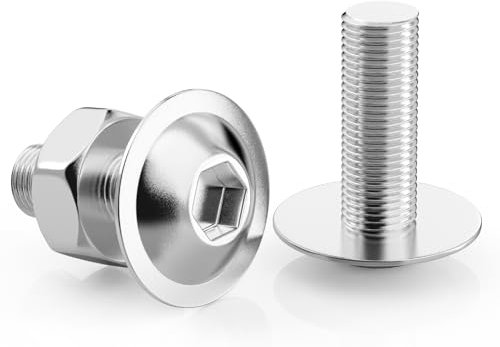 60 Stück Linsenkopfschrauben M5x10mm Schrauben Edelstahl Innensechskant mit Muttern und Flansch M5 Flachkopfschrauben Edelstahlschrauben A2 V2A ISO 7380 Gewindeschrauben Rundkopfschrauben Vollgewinde