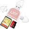 Lecteur Carte SD,Adaptateur Carte SD,Carte TF,Lecteur SD,Multi-Ports 4 en 1 Universel Lecteur de Carte SD/Micro SD,Adaptateur Multiport de Lecteur de Carte pour Phone Pad Android Caméra
