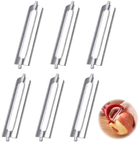 Glamifyr 6 Stück Schäler Ersatzklinge, Sparschäler Ersatzklingen für Spargelschäler, Robuster Edelstahl, Gemüseschäler Kartoffelschäler Spargelschäler