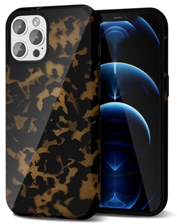 Svanove Tortoise Shell Phone Case for iPhone 12 Pro Max Case Girly Trendy Pattern, Retro Amber Cool Animal Print, Luxury Cute Case for Women Girl, Aesthetic Y2k Turtle Hard Shell Plastic Cover