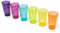 LIVIVO Set of 6 Acrylic Tumblers – 600ml Rainbow-Coloured Reusable Plastic Drinking Glasses – BPA-Free, Unbreakable, Dishwasher Safe Cups for Water, Juice, Cocktails, Outdoor & Party Use