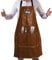 TTSTOIEE grillschürze für männer,schürze PU weiches Leder, kochschürze 3-Taschen-Design wasser- und ölabweisend, für Gastronomie/Frisur küchenschürze (Braun)