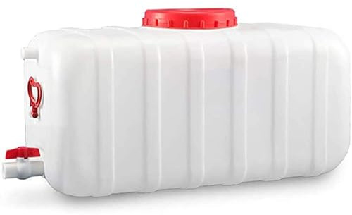 TINGMIAN 100L Plastic Water Tank,200L/300L Water Container Horizontal Square Water Storage Tank with Plastic Water Bucket Cover And Valve for Outdoor Camping, Household Emergency Water Tank