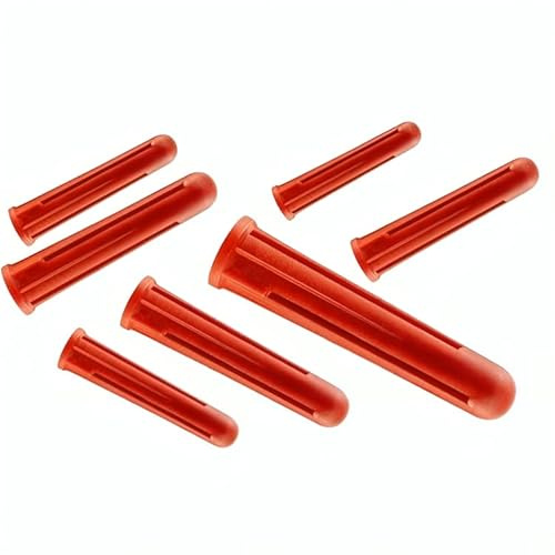 Red Raw Plugs 30mm House Wall Plugs Heavy Duty Raw Plugs for fastenings in Concrete, Bricks, Gypsum plasterboard, chipboard Without Screws 60 Pack