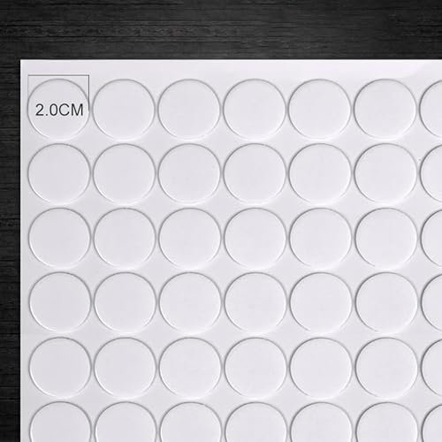 Foneso 70 Stück transparente Klebestreifen, doppelseitiges Klebeband, 20 mm runde Klebepunkte für Akustik Schaumstoff, wiederverwendbare, spurlose Klebezettel für Ballons, Hochzeiten, Weihnachten.