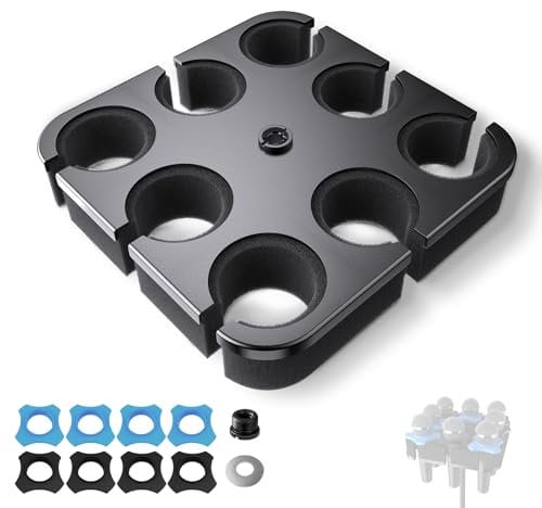 Multi Microphone Holder for Handheld Dynamic, Wired and Wireless Mics storage, Square Tray Attachment holds up to 8 mics On Stage Organizer and Display