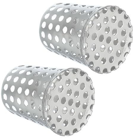 PATIKIL 2 Stück Dachrinnen Laubschutz, 40-50mm Edelstahl Regenrinnen Laubschutz, Fallrohrschutz, Laubfang Fallrohrfilter für Dachrohre Abflüsse Und Fallrohre, Silber (60mm hoch)