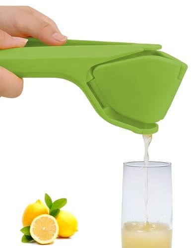 Lemon Juicer Manual Hand Press – Easy-Squeeze Citrus Juicer for Lemons, Limes & Oranges, Foldable Handheld Extractor, Non-Slip & Dishwasher Safe
