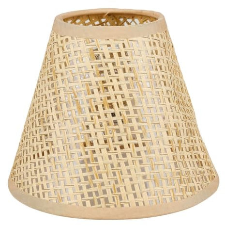 Ostaria 37619 - Pantalla de pinza cónica, tejido de ratán natural, tamaño grande, tamaño D14 x 11,5 cm