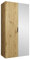 Mirjan24 Kleiderschrank mit Spiegel, Einlegeböden und Kleiderstange Midere 100, Vielseitiger Drehtürenschrank, Elegantes Kleiderschrank 2-türig (Artisan Eiche)