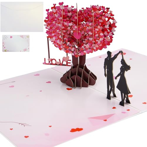 IIRC 3D Hochzeitskarte, Pop Up Karte Hochzeit, Karte Hochzeitstag mit Umschlag, Valentinstagskarte, 3d karte Hochzeit, Hochzeitstag-Grußkarte