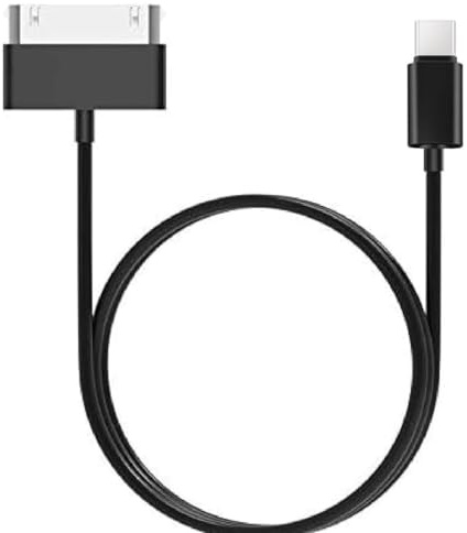 ZHHSUNY 3.3Ft 30Pin to USB C Adapter Cable for i-Phone4 4S, i-Pad1 2 3 i-Pod,Type-C to 30Pin Cable Mains Charging Syncing Old Pad Phone Pod (Black)