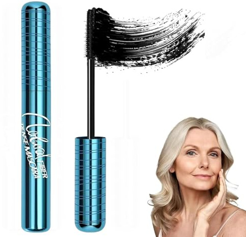 Mascara für Ältere Frauen, Wimperntusche Wasserfest Schwarz Natürlich, Hypoallergen, Volumengebend für Dünner Werdende Wimpern und Empfindliche Augenl, Mascara für Frauen ab 50, Wischfeste Forme (1)