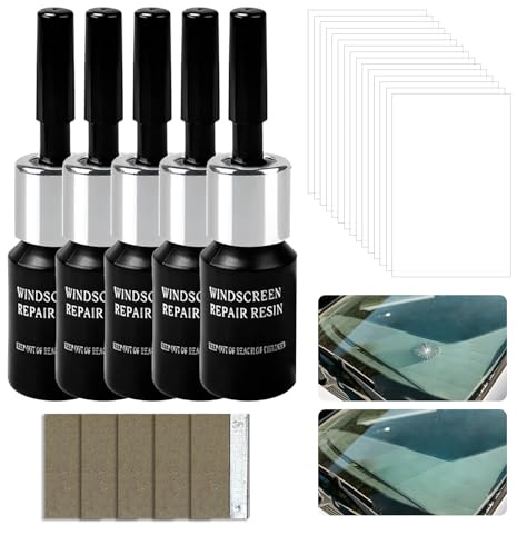 atnayo 26 Pcs Windscreen Crack Repair Kit, Glass Cracked Repair Resin Liquid for Car Universal Window Chip