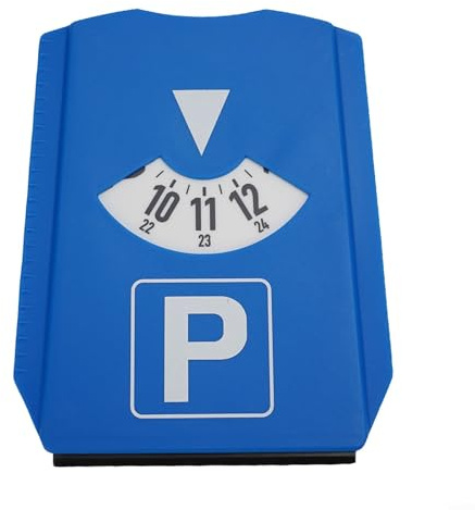 Parkscheibe Timer, Auto Parkuhr mit Eiskratzer, Fahrzeug Ankunft Display Werkzeug für Windschutzscheibe, Blau
