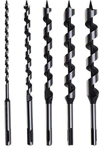Juego de brocas para carpintería (5 unidades, 230 mm, SDS Plus, 6, 10, 14, 18, 20 mm)