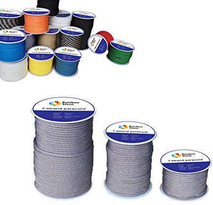 Paracord 7-Strand 550lb Strength 4mm utility rope 100m Reel Black and White Digital