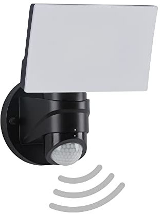 TELEFUNKEN – LED Außenwandleuchte mit Bewegungssensor, Außenwandlampe 16 Watt, 1600 Lumen, schwenkbar, Lichtfarbe: 4.000 Kelvin neutral weiß, schwarz, 304305TF