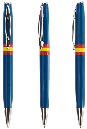 GARGOLA.ES OPERADORES DIGITALES Boligrafos bandera España (Lote 10 ud, 5 azules y 5 blancos) Escritura azul y sistema giratorio.