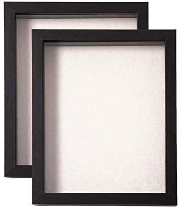 Muzilife 3D Bilderrahmen zum Befüllen 2 Stück Schwarz 20x25 cm, Holz Rahmen Objektrahmen Shadow Box mit Glasscheibe, Perfekt zum Basteln und als Geschenk für Familie Freunde