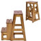 DREAMADE dreistufiger Tritthocker Klappstufen, Trittleiter aus Holz, Treppenstuhl klappbar, Leiterstuhl Hockerleiter Klapphocker, Faltstuhl Trittstuhl Haushaltstritt mit 3 Stufen (Walnuss)