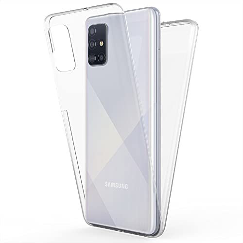 NALIA 360 Grad Handyhülle kompatibel mit Samsung Galaxy A71 Hülle, Full-Cover Silikon Bumper mit Displayschutz vorne Hardcase hinten, Komplettschutz Dünn Fullbody Case Handy-Tasche Skin - Transparent