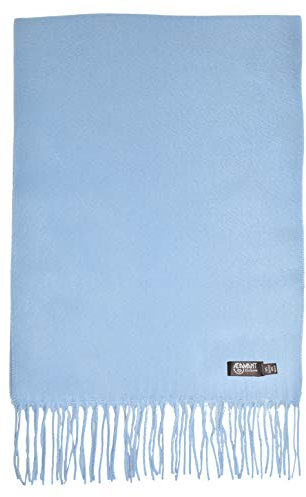 ADAMANT 100% Reines Kaschmir, Herren/Damen-Unisex- Schal - superweich - 180cm lang - STANDARDMAß - EINFARBIG oder KARIERT -feines Flaumhaar (Hellblau)