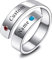 VIBOOS Personalisiert Einstellbar 925 Sterling Silber Twist Ring Gravur Name/Datum für Damen Mädchen Angepasst Geburtssteine Offener Umbruch Verlobungsring der Hochzeit