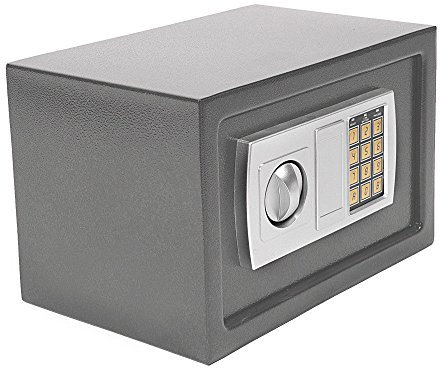 Cassaforte elettronica da parete con serratura a combinazione + chiave di emergenza, mini cassaforte per mobili, cassaforte da parete con 2 chiavi, piccola cassaforte da 4,6 l (grigio)