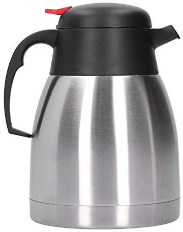 Thermokaraffe aus Edelstahl, vakuumisolierte Kaffeekanne mit Silikon-Rotationsdeckel Teekaraffe für Kaffee-Tee-Getränke usw.(1.5L)