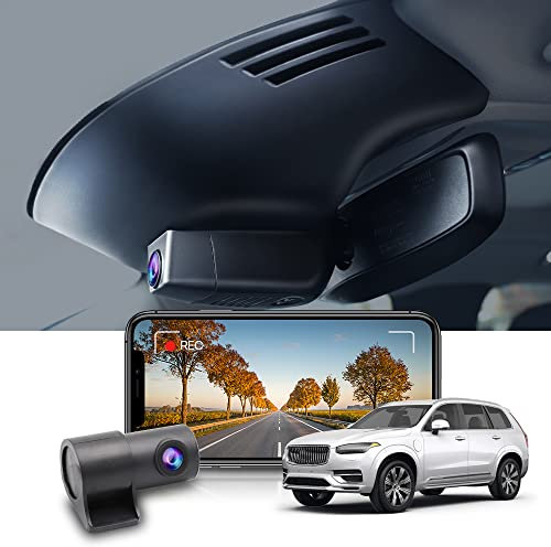 Fitcamx 4K Dual Dashcam geeignet für Volvo XC90 T5 T6 T8 2022 2021 2020 2019 2018 2017 2016, integrierter OEM-Stil, Dual 2160P + 1080P 2-Wege-HD-Video, Loop-Aufnahm WiFi, G-Sensor, 128-GB-Karte