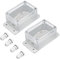 IP66 Waterproof Dustproof Junction Box, 2-Way Outdoor Cable Connectors with Clear Cover for Landscape Lights and Outdoor Appliances (132.2 x 68.7 x 50.1mm)