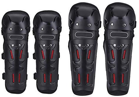 AUTO Elbow Knee Pads, Elbow and Knee Protector Motocross Elbow Knee Shin Guard Protective Gear with Adjustable Straps for Motorcycle Cycling Racing Ski Roller Skating(2 Pairs)for o'neal knee p