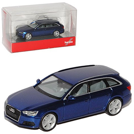A*U*D*I A4 B9 Avant Kombi Scuba Blau Ab 2015 H0 1/87 Herpa Modell Auto mit individiuellem Wunschkennzeichen